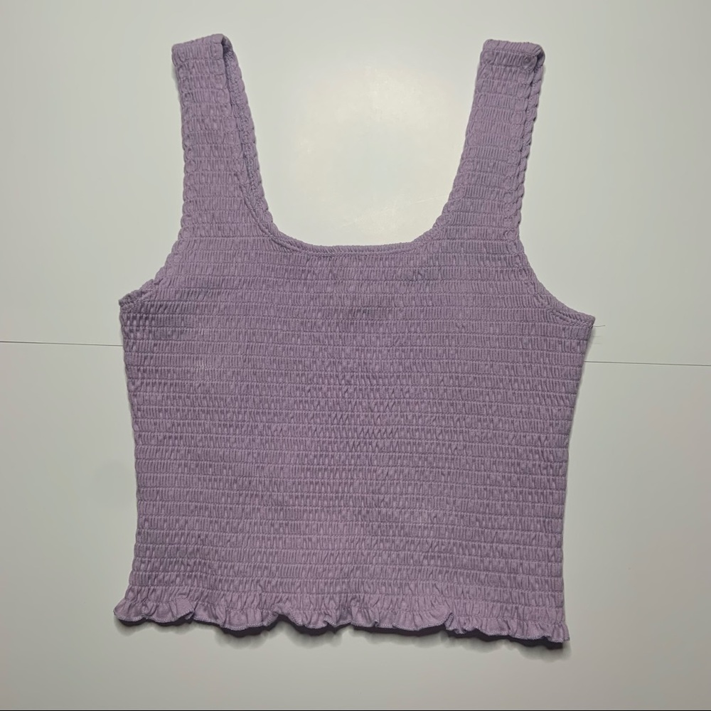 Hollister Purple Smocked Tank/Crop Top